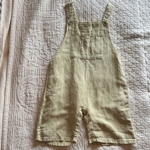 Zara Boys Green Linen Overalls